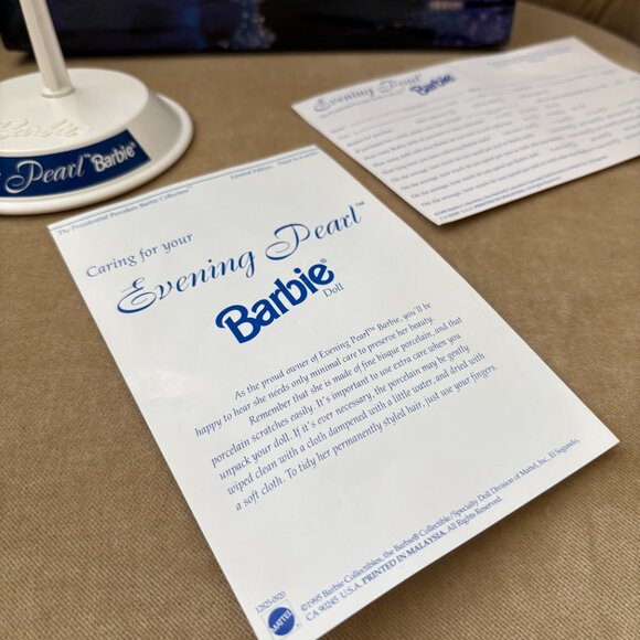 NEW AUTH EVENING PEARL PRESIDENTIAL PORCELAIN LTD BARBIE DOLL #12825 - Picture 12 of 16